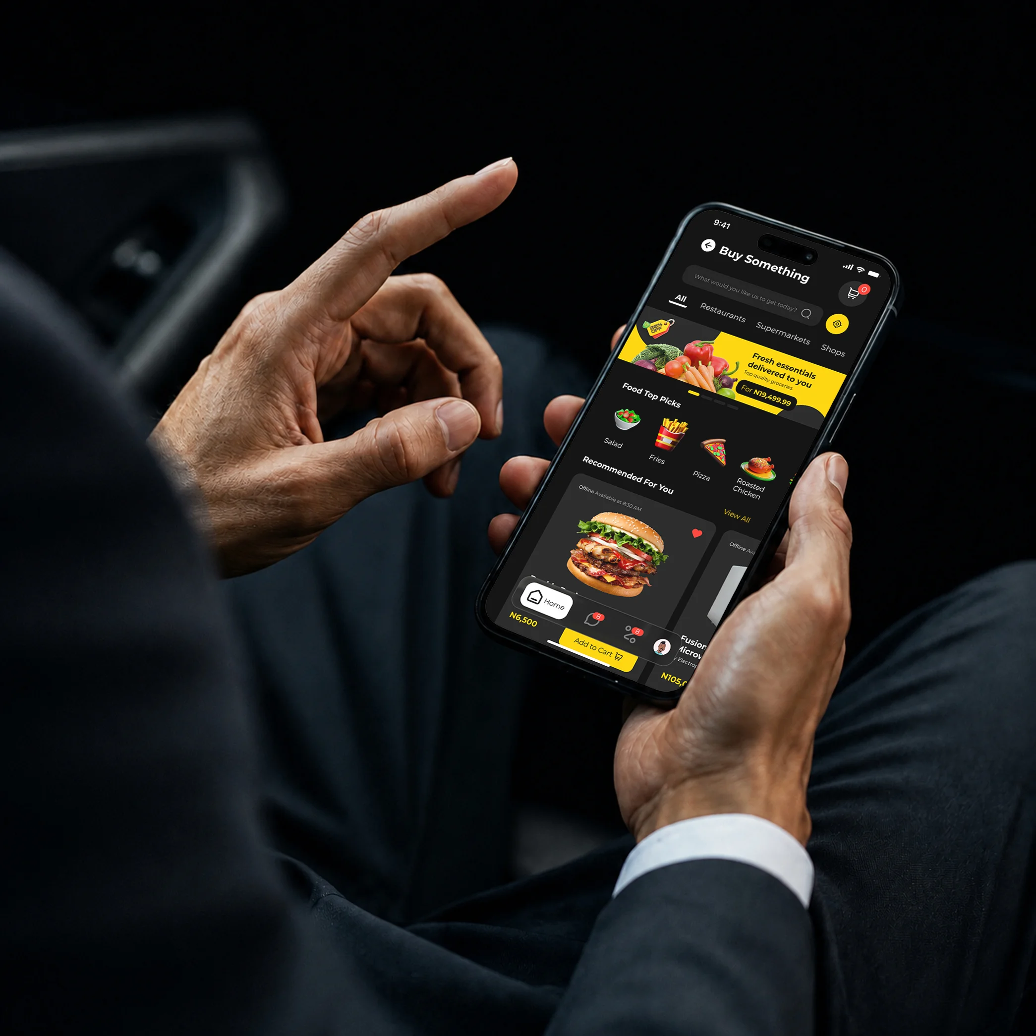 Professional using Spride mobile application services