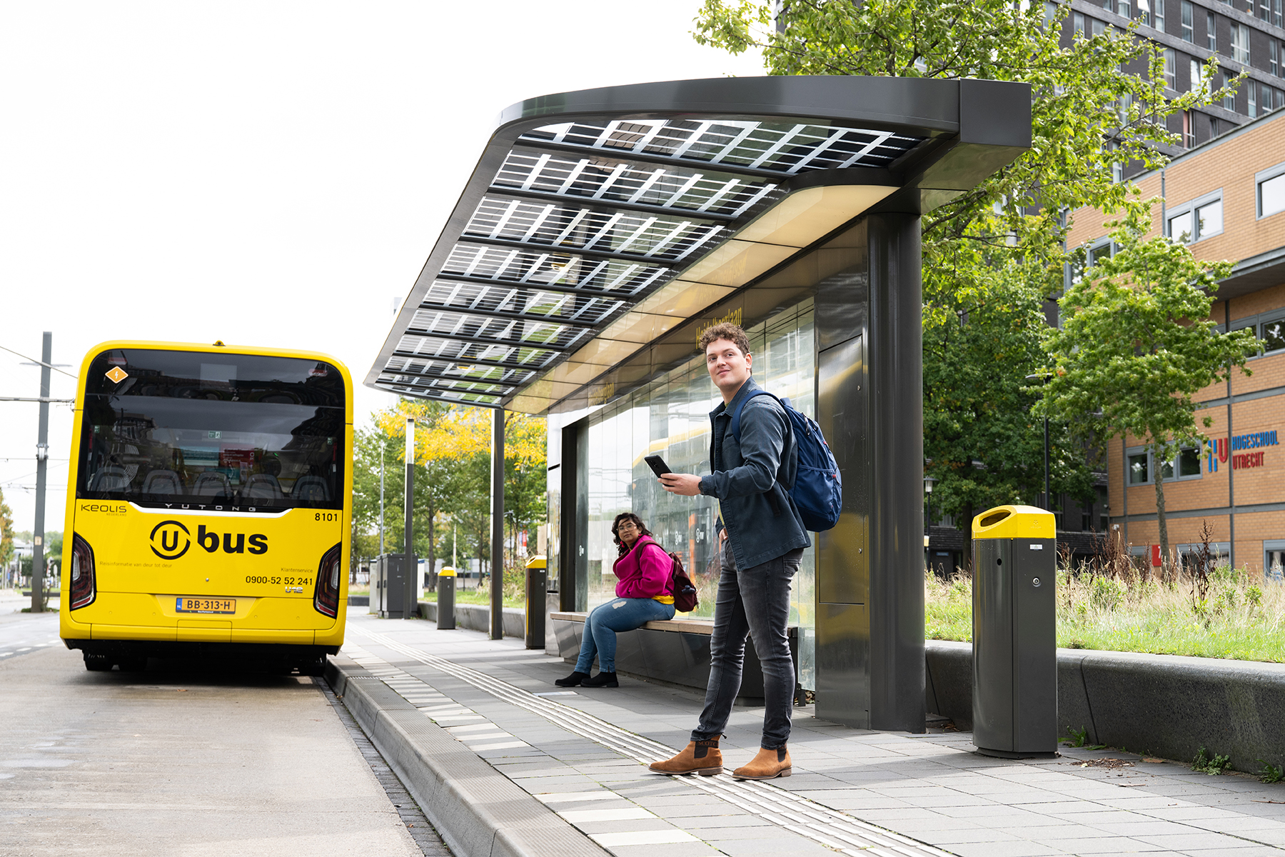 Illustrative public transport scene; vehicles shown are operated by third parties