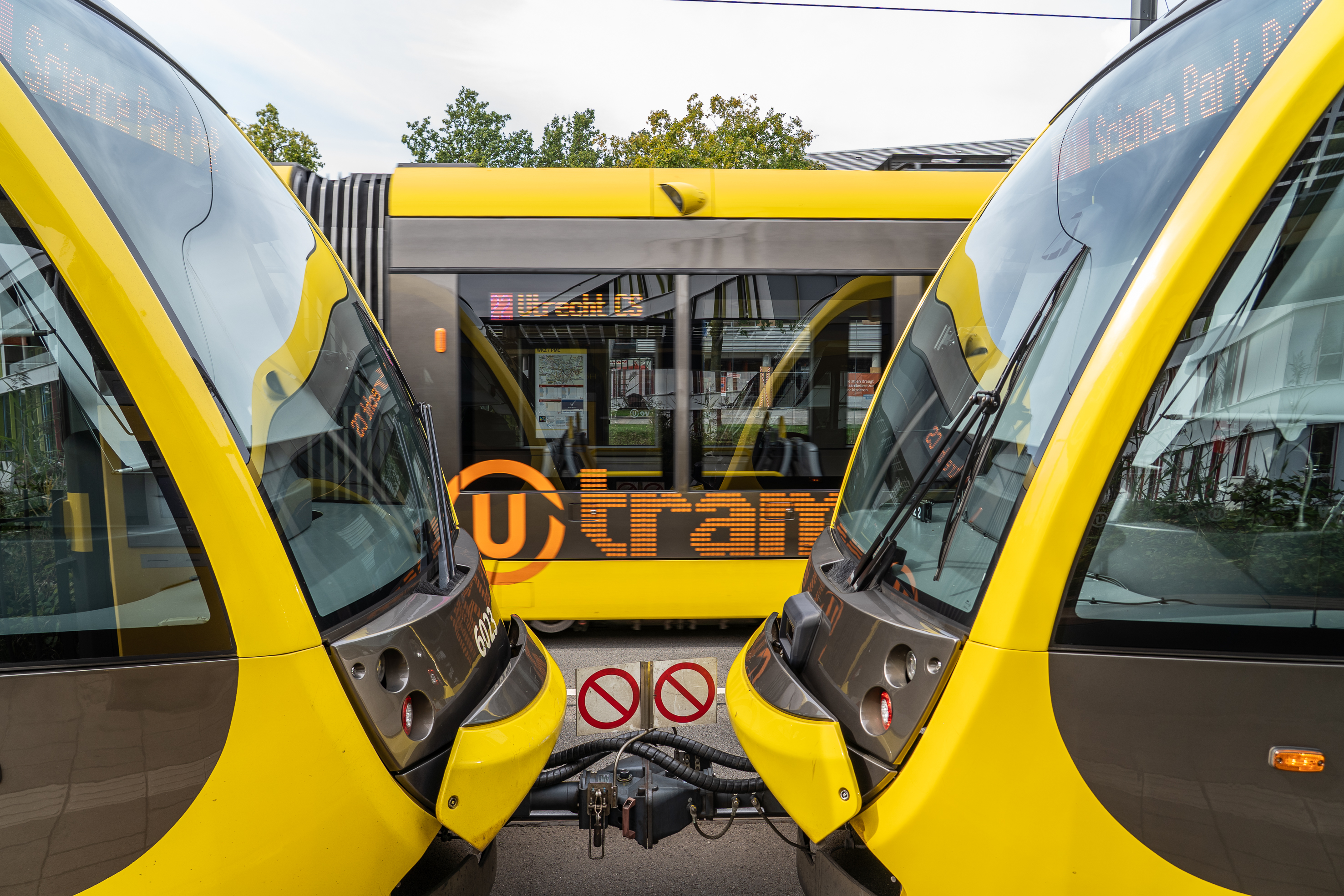 Illustrative public transport scene; vehicles shown are operated by third parties
