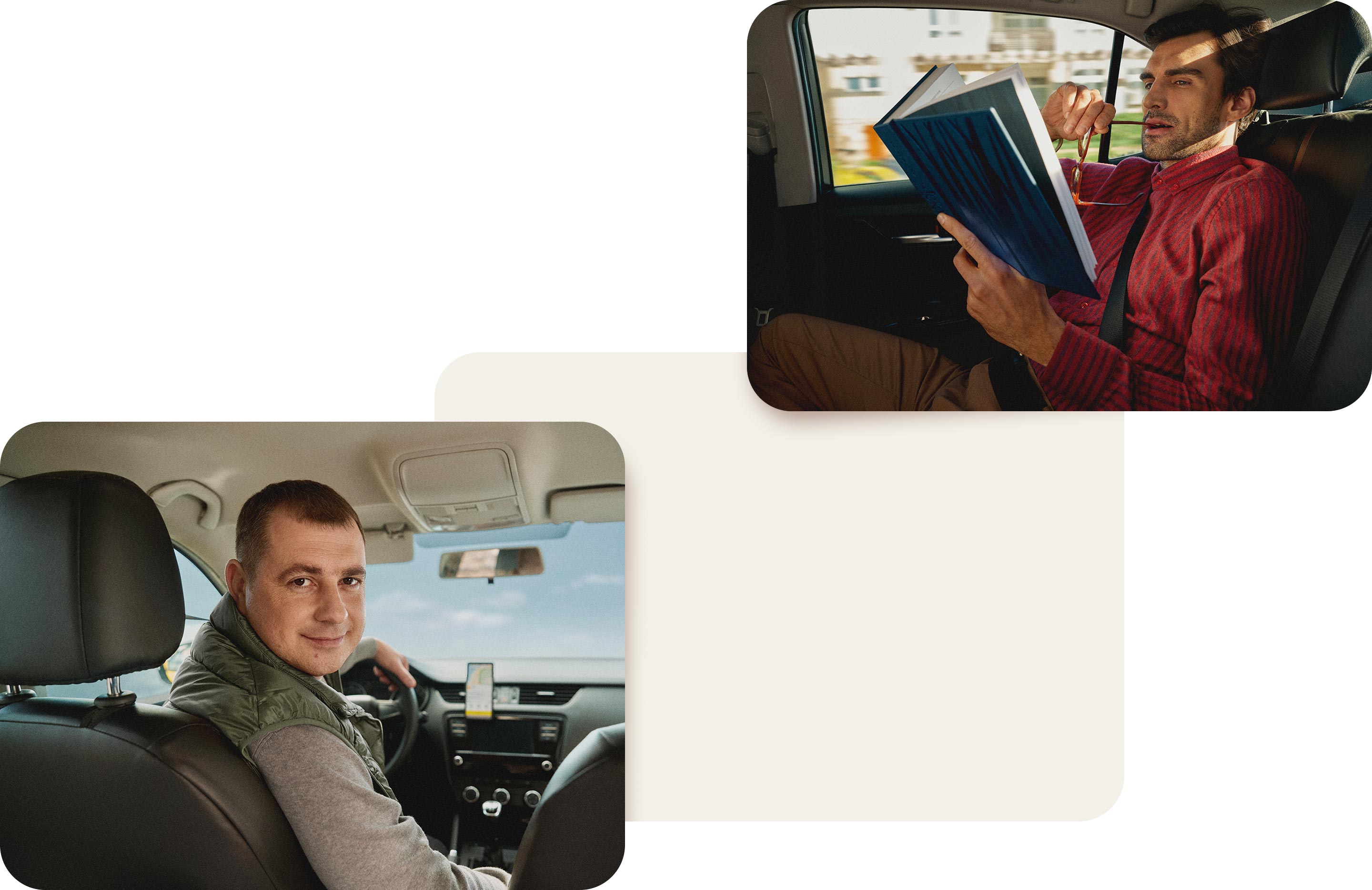Smooth journey reading a book and courteous driver